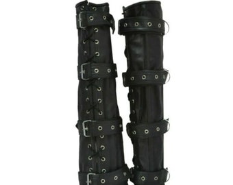 Heavy Duty Genuine Leather Steel Boned Arm & Leg Binders Restraints