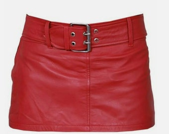 Red Leather Skirt Clubwear