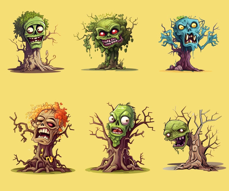 Spooky and Cool Zombie Clip Art Horror Holiday Graphics Digital