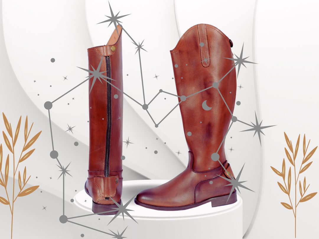 Men Real Leather Riding Over Knee Boots Shoes, Riding Shoes Men ...