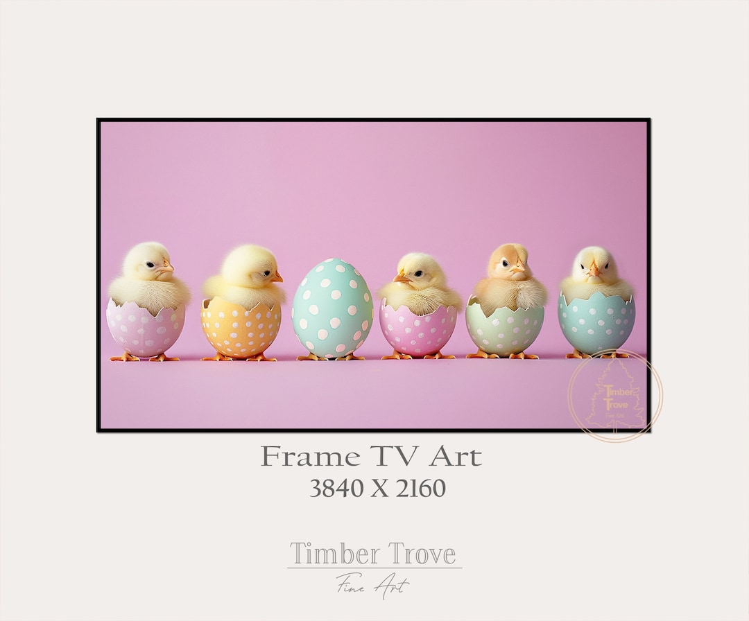 Cute Chicks in Easter Eggs Digital Frame TV Art | Adorable Chicks ...