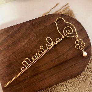 Marcador de página de arame personalizado feito à mão com topper em forma de coração, topper em forma de estrela Marcador de página de arame personalizado com topper em forma de pássaro