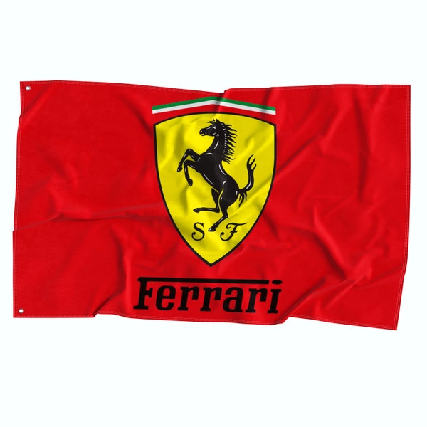 Ferrari Red Classic Flag  (3x5 ft) Italy Car Manufacturer