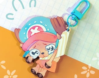 Chopper OP Wooden Charm: Anime Inspired Keychain
