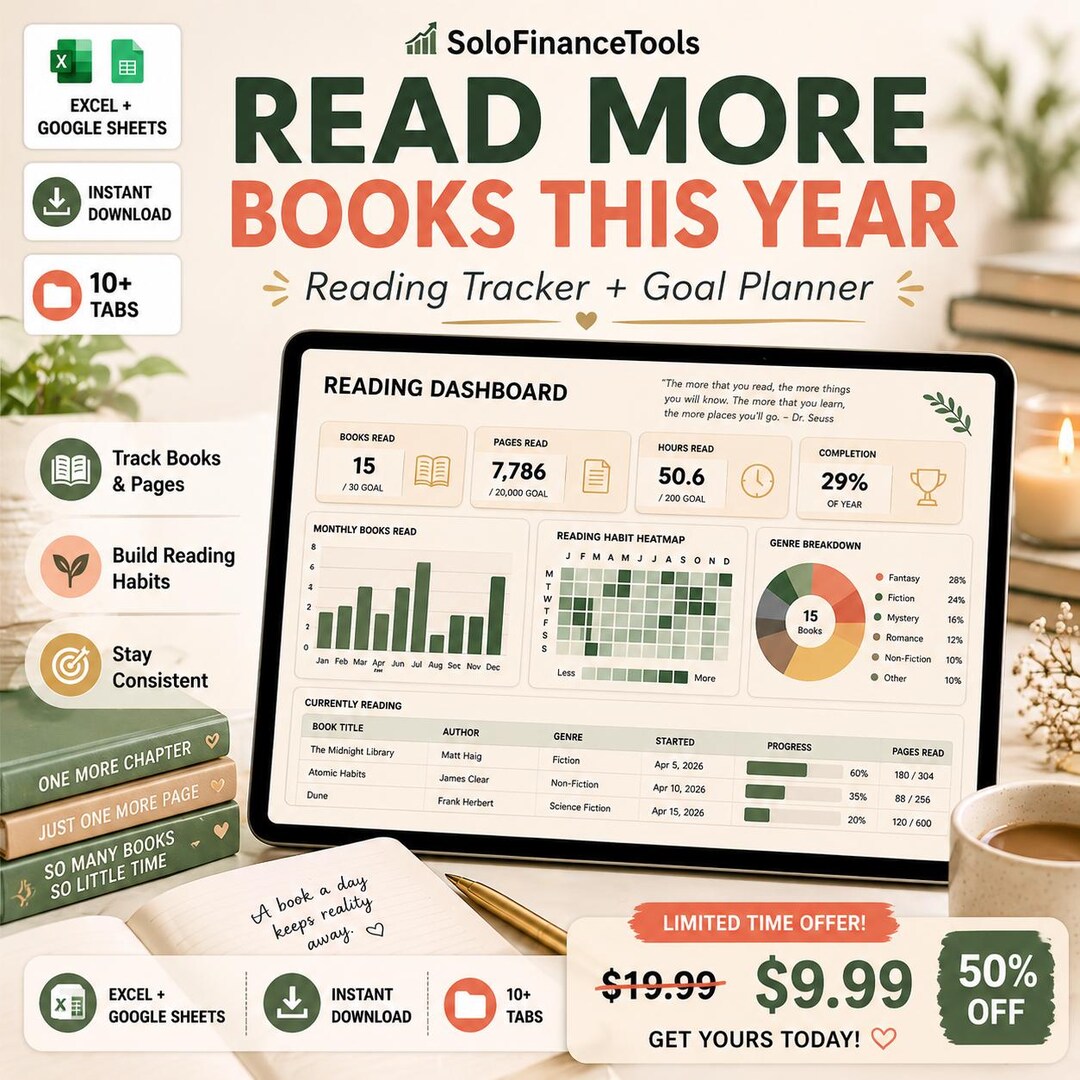 Ultimate Book Tracker Spreadsheet Google Sheets Reading Journal Digital ...
