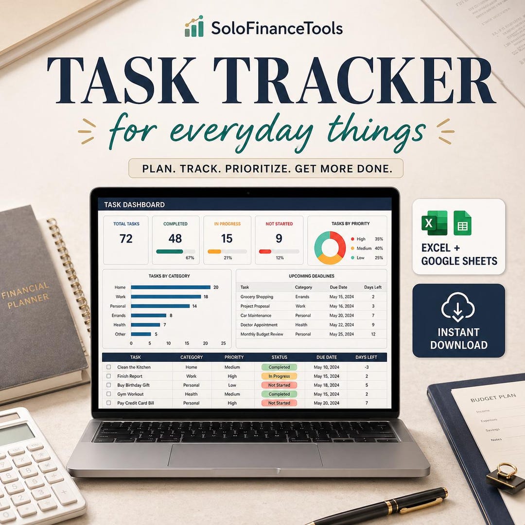 Task Planner Spreadsheet Daily to Do List Productivity Tracker Google ...