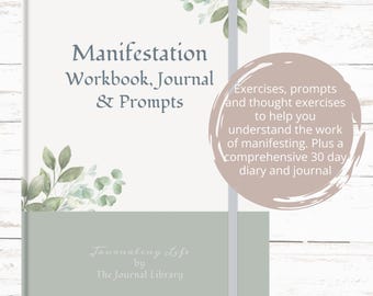Manifestation Journal Digital Manifestation workbook 30 Day Digital self improvement Journal for Goals and Daily Journaling Prompts