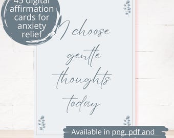 Anxiety Relief Affirmation Cards For Women Instant Download Inspiring Cards Help For Mental Wellness Nervous System Regulation Life Tools