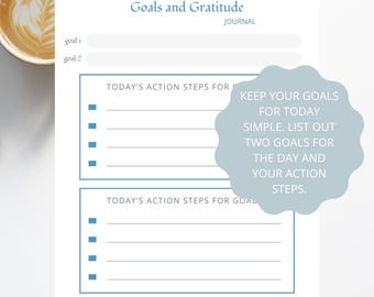 Gratitude Journal template printable page help with order develop character and life skills affirmation goals and gratitude digital tracker