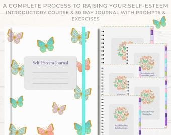 Guided self esteem journal printable workbook instant download pdf digital journal self esteem goodnotes notability workbook guided journal