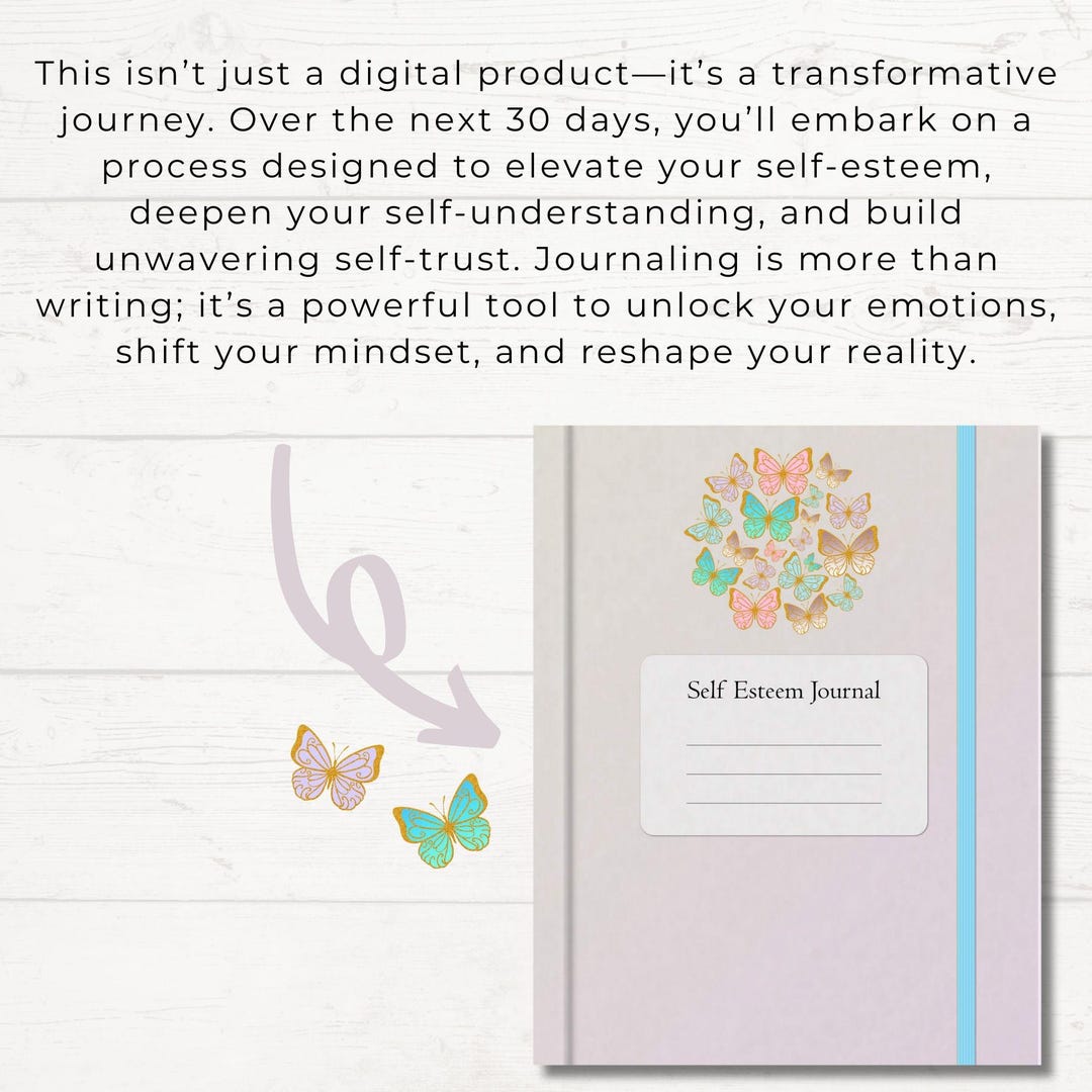 Self Esteem Workbook Guided Self Esteem Journal Digital Daily Mindset ...