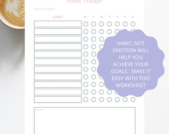 Habit tracker and emotions log for emotional regulation use these work productivity planner for personal development and self improvement