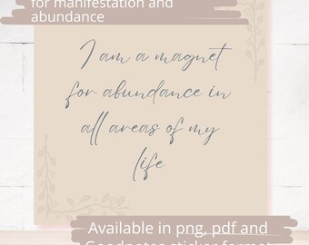 Manifestation and Abundance Affirmation Cards for Instant Download Anxiety Relief Law Of Attraction Positive Affirmations Wellbeing Phrases