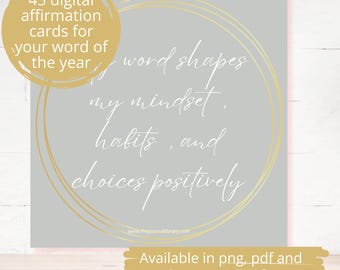 Word of the Year Sticker Set New Year Cards Inspiring Cards Instant Download Goal Setting Digital Prints Bundle focus word png pdf Goodnotes