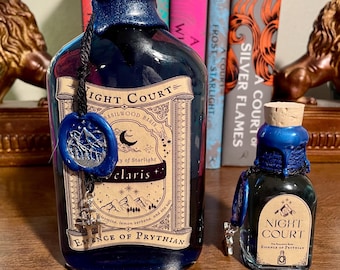 Velaris Night Court Potion Bottle | Bookish Gifts | Bookshelf Decor | ACOTAR | Decorative Potion | Fantasy Gifts | Bookworm Gifts | SJM