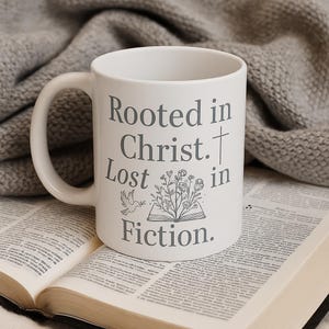 Personalized Christian Book Lover Mug: Rooted in Christ Devotional Gift