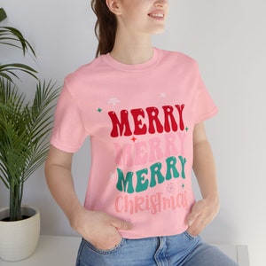 Merry Christmas Unisex Tee, Festive Holiday Shirt, Short Sleeve Jersey, Unique Xmas Gift - Comfortable Christmas Apparel for Men and Women