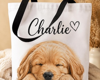 Personalized Pet Tote Bag, Custom Dog Tote Bag, Pet Photo Tote, Personalized Cat Tote, Dog Mom Gift, Cat Lover Gift, Custom Pet Portrait Bag