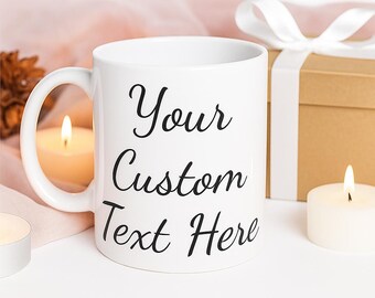 Personalized Ceramic Coffee Mug: Custom Text Gift