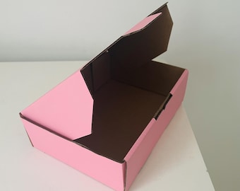 20 Pink Boxes, Die-Cut Mailers for Gifting and Shipping, Pink