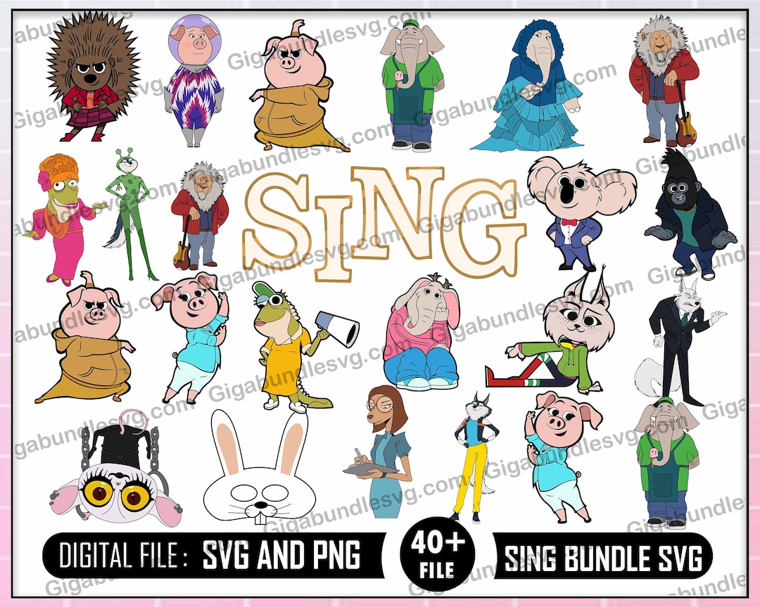 Sing Sticker Printable Sing PNG Sing Clipart Sing Digital Set Sing Instant Download - Etsy