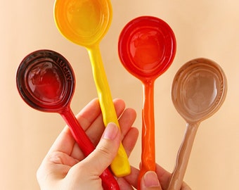 Handmade ceramic spoons-cute stirring sticks-table furnishings-table decorations-kitchen supplies