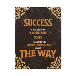 Arte de parede com citação de sucesso em tela, arte inspiradora, decoração de escritório, pôster motivacional, presente para empreendedor, decoração de parede