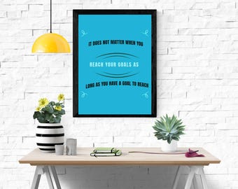 Motivational Quote Canvas Art, Goal Achievement, Office Decor