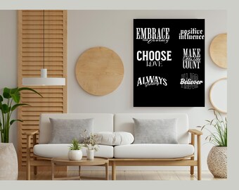 Inspirational Quote Canvas Wall Art, Motivational Typography Print
