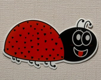 Ladybug Heart Sticker