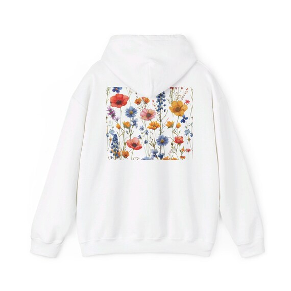 Pressed Flowers Hoodie Girls Floral Sweatshirt Oversized Cute Flower Shirt Wildflower Trendy Hoodie Unisex Floral Hooded Jumper