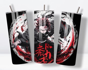 The Demon Tumbler Wrap - Fun Manga Design - Includes 6 Printable Care Cards for Sublimation