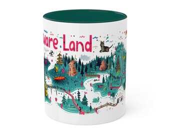 Tazza Software Land Adventure - Tazza stravagante per il viaggio di codifica dello sviluppatore - Sketch Tech Terrain da 11 once - Tazza per ingegnere del software, regalo geek accogliente
