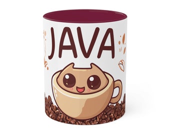 Taza de desarrollador de Java, encantadora taza de café en grano, acogedora taza de cerámica de 11 oz para programador, bonita taza de desarrollador con estilo de impresión para desarrolladores