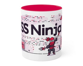 CSS Ninja マグ - Web 開発者コーディング カップ - スタイリッシュな 11 オンス セラミック プログラマー ドリンクウェア - 技術者向けレッド ギーク コーヒー マグ