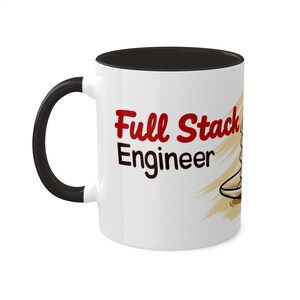 Tazza Full Stack Engineer - Tazza in ceramica da 11 once con pila di pancake a tema codice - Tazza da caffè per sviluppatori in rosso o nero - Regalo per programmatori immagine 9