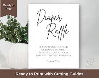 Diaper Raffle Sign | Baby Shower Decor, Gender Neutral (Digital Download)
