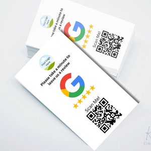 Google Review-kaartsjabloon | Google Review QR-codekaart | Bewerkbare Canva Google Review-kaarten | Visitekaartje met QR-codelink