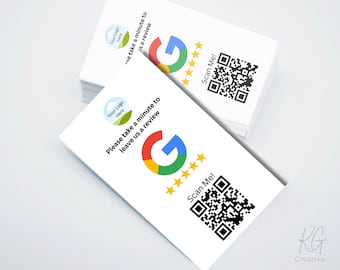Google Review QR Code Business Card Template | Editable Canva (Digital Download)