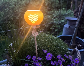 3D printing file including commercial license - STL lantern garden torch heart