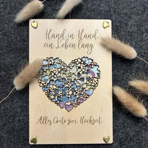 Regalo di denaro con lima laser per matrimonio, biglietto di auguri in legno