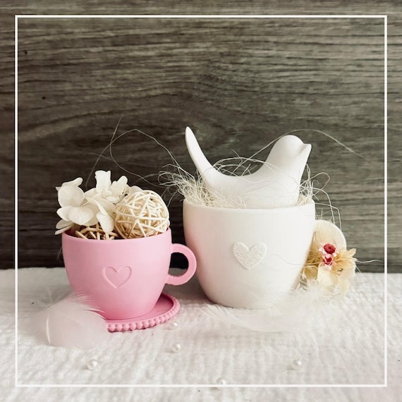 3D-Druck Datei inkl. Gewerbelizenz - STL-Tasse-Geschenke Tasse- 3 verschiedene Design + Untertassen