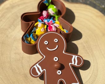 3D printing file including commercial license - STL cookie jar - gingerbread man gift box