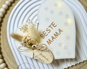 3D-printbestand inclusief commerciële licentie - STL licht hart Beste Mama - Moederdag