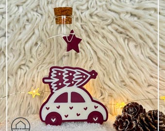 Archivo de impresión 3D con licencia comercial - STL - Porta tubos de ensayo Coche navideño cumplidor de deseos