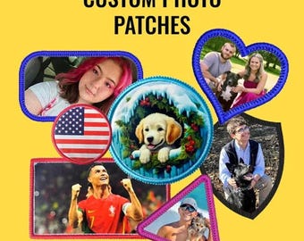 Design Your Own Photo Patch Custom Embroidery Patch All Shape Available. Put any picture or text on a patch. Iron/Sew on/Hook & loop backing