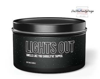 Funny Jiu Jitsu Soy Wax Candle, Lights Out Smells Like You Should've Tapped, Funny Jiu-jitsu BJJ, Gift for Men and Women, Brazilian Jiujitsu