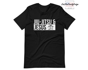 Jiu Jitsu & Jesus Unisex Relaxed Short Sleeve T Shirt, Jiu Jitsu Gift for Men and Women, Brazilian Jiu-Jitsu BJJ TShirt, Father's Day Gift