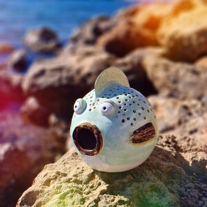 Ceramic fish - Pale Turquise Ochre