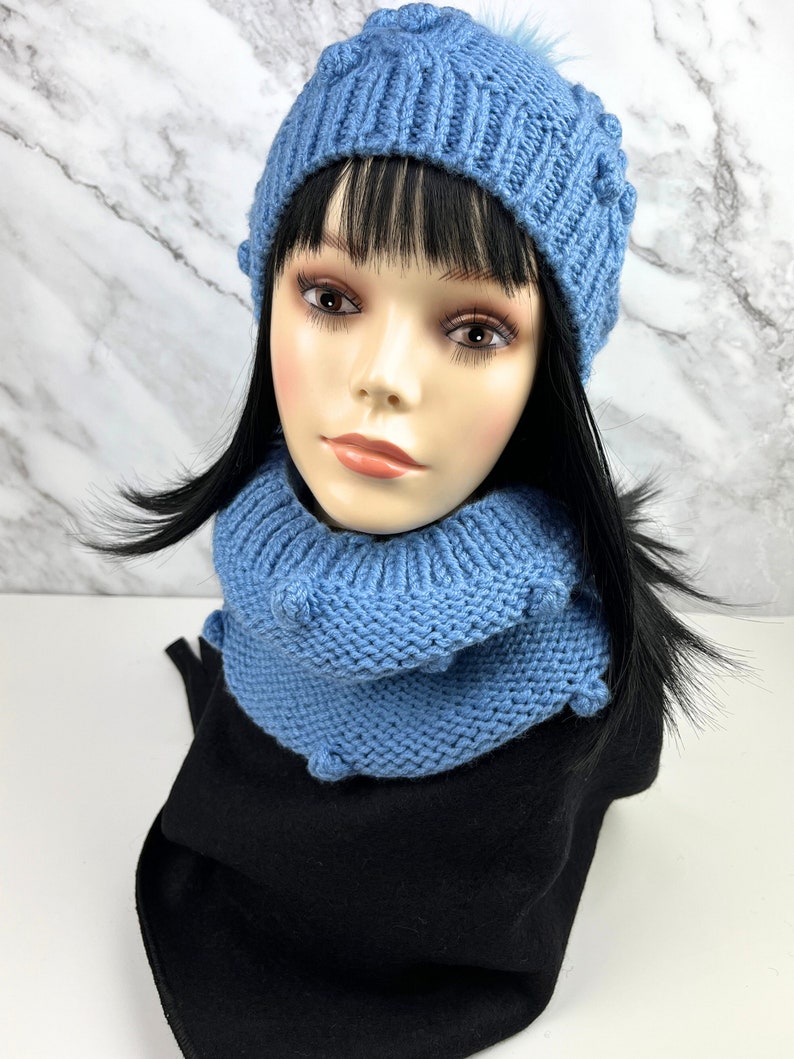 Handmade, Knitted Beanie, Knitted Neck Warmer, Set, Neck Heater, Gift